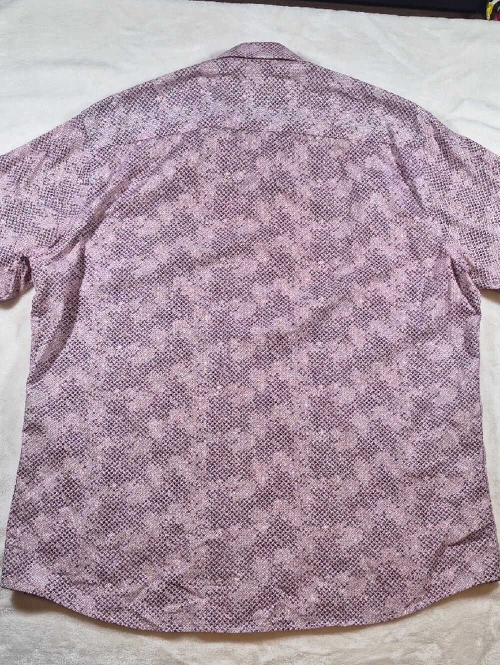 Men's Patterned Light Pink Casual Button-Down Shirt - Picture 8 of 8
